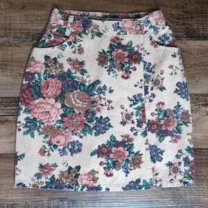 Vintage PASTA Floral Wrap Skirt With Pockets Size 4 Made In The USA